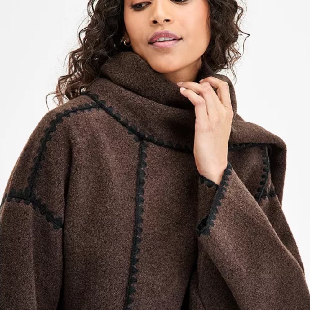 BCBGMaxAzria Brown Hooded Coat